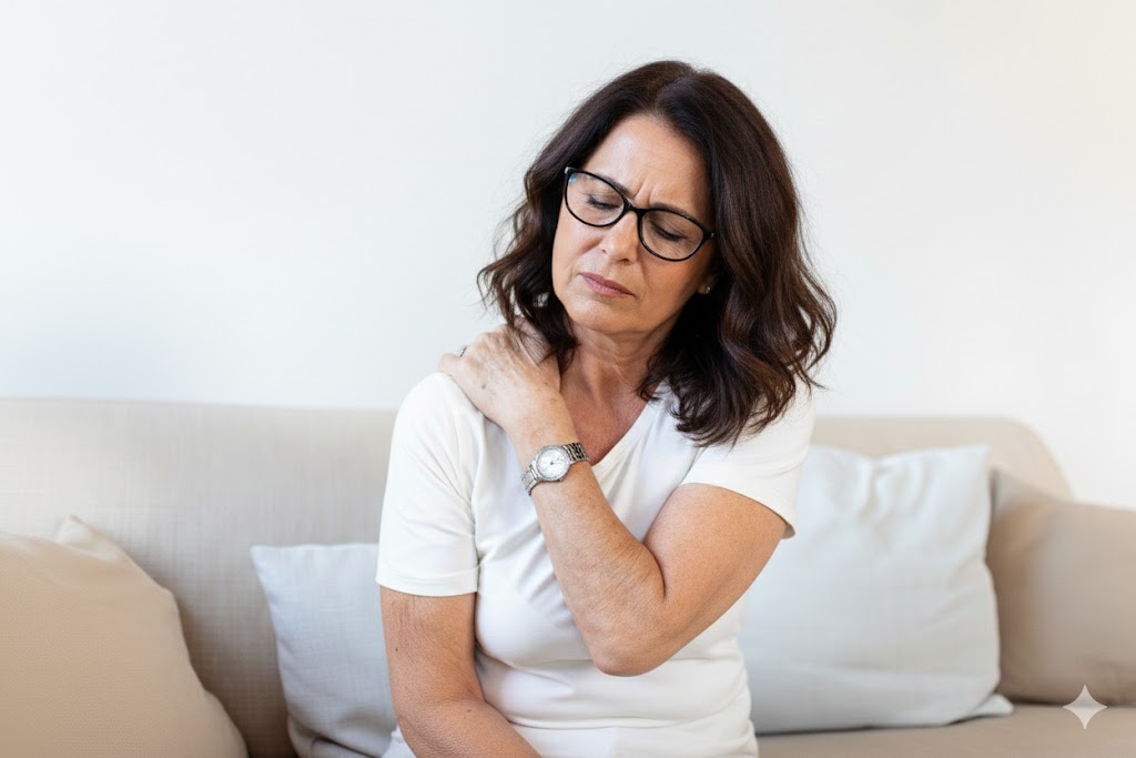 Paciente con dolor de artrosis en el hombro